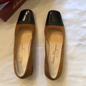 Vintage Ferragamo suede and leather shoes